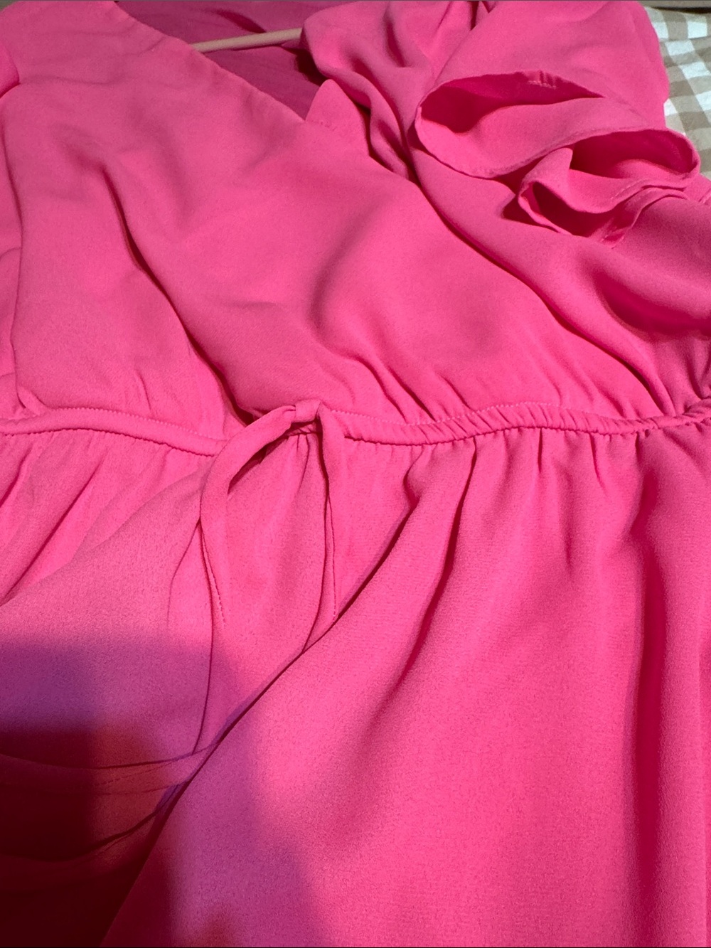 ANDREE BY UNIT Hot Pink V-Neck Mini Dress - Picture 7 of 7